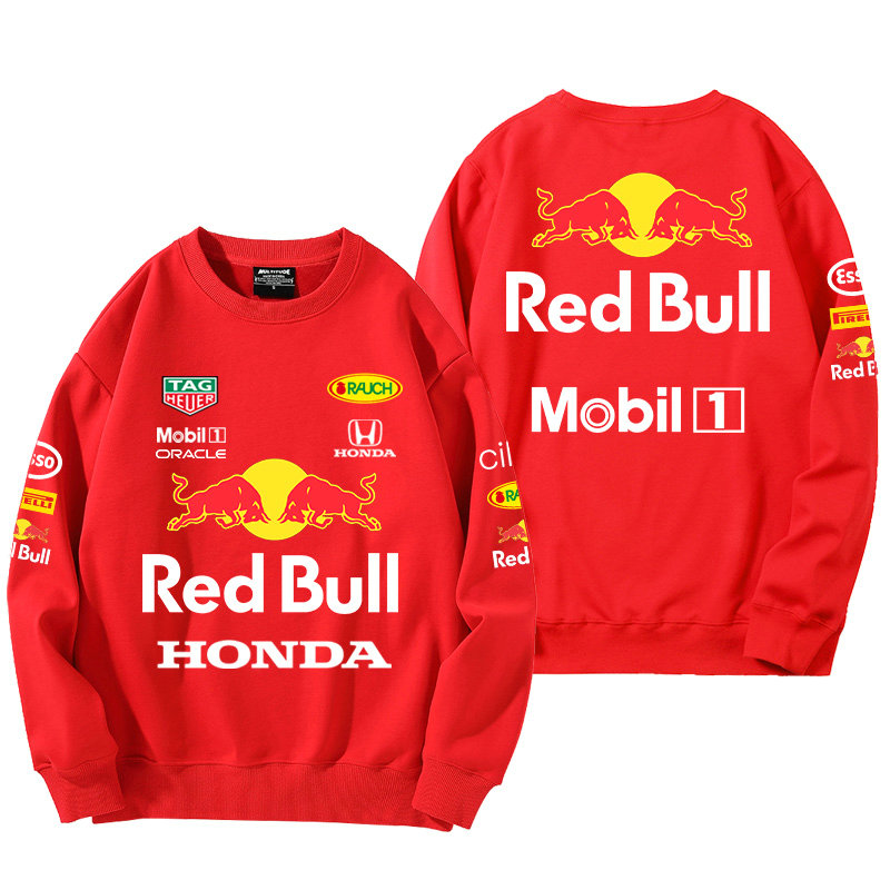 Sweatshirt Red Bull Honda Mobil 1 Coton Homme Col Rond